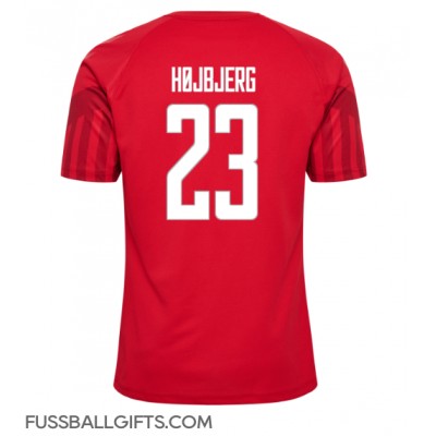 Dänemark Pierre-Emile Hojbjerg #23 Fußballbekleidung Heimtrikot WM 2022 Kurzarm